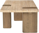 Ravenna - Genuine Fabric Travertine And Oak Wood Table