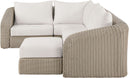 Seacrest - 123.25" Olefin Water Resistant And Wicker 5 Piece Outdoor Patio Modular Sectional