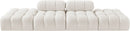 Ames - 4 Piece Boucle Upholstered Modular Sofa With 2 Backless Seats