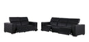 1208 - Leather Reclining Set (Sofa & Loveseat With Four Power Recliners)