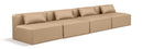 Cube - Modular 4 Piece Armless Sofa - Tan