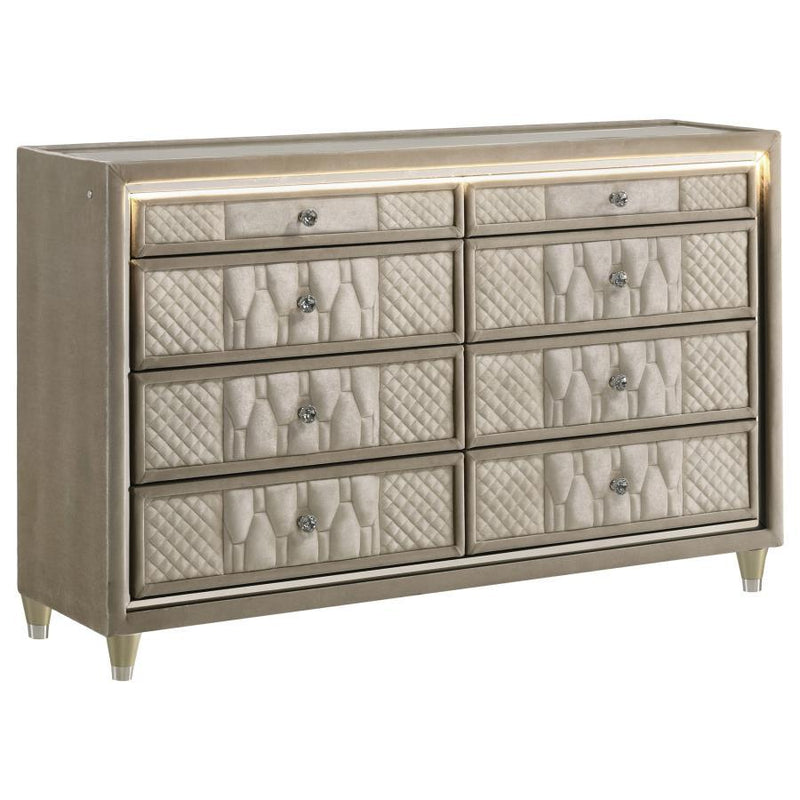 Lorient - 8-Drawer LED Bedroom Dresser Cabinet