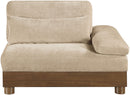 Turin - Chenille Fabric Upholstered Modular Arm Chair - Walnut Base