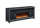 Lily - 72" Entertainment Unit With LED, Speakers, Crystal Inserts - Dark Gray