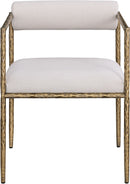 Axis - Linen Textured Beige Fabric Upholstered Dining Chair (Set of 2)