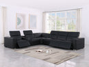 1208 - 7 Piece L-Shaped Leather Reclining Sectional With 3 Power Recliners