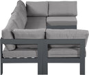Nizuc - Outdoor Patio 6 Piece Modular Sectional With Gray Frame