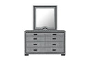 Isabella - 5 Piece Queen Bedroom Set (Queen Bed With LED, TV Lift, Bluetooth Speaker And Firpeplace Crystal) - Gray