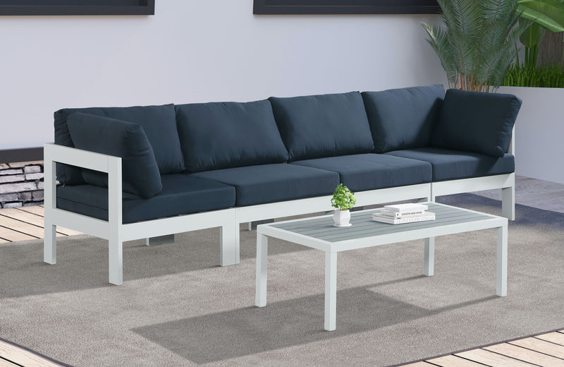 Nizuc - Outdoor Patio 4 Seat Modular Sofa With White Frame