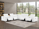 2679 - 8-Piece L-Shaped Power Reclining Sectional In Genuine Leather (4 Recliners)