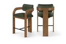 Cedra - Velvet Performance Fabric Upholstered Counter Stool - Brown Frame