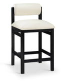 Roundhill - Faux Leather Counter Stool - Black Frame