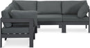 Nizuc - Outdoor Patio 5 Piece Modular Sectional With Gray Frame