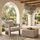 Sandbay - Olefin Water Resistant Fabric And Wicker Outdoor Patio Accent Chair