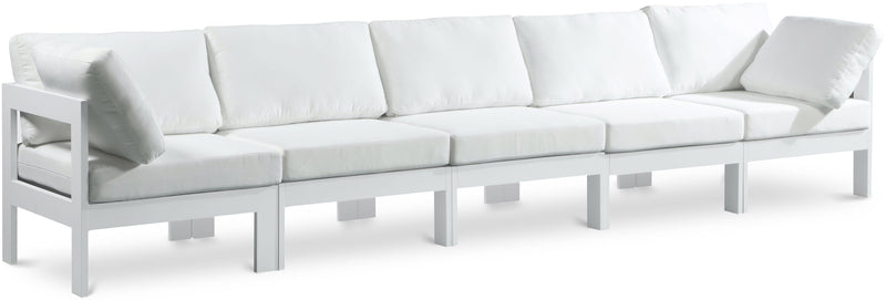 Nizuc - Outdoor Patio 5 Seat Modular Sofa With White Frame