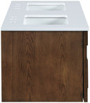 Leonardo - Engineered Stone And Solid Wood 24" Wall Mounted Bathroom Vanity