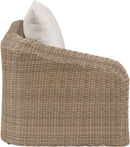 Seacrest - Olefin Water Resistant Fabric And Wicker Outdoor Patio Left Arm Chair