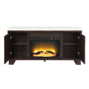 Edwyn - Server With Fireplace - Natural Marble Top & Espresso