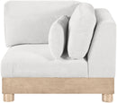 Turin - Chenille Fabric Upholstered Modular Corner Chair - Natural Base