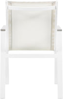 Nizuc - Outdoor Patio Dining Arm Chair With White Frame And Gray Arms (Set of 2)