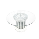 Noralie - Dining Table - Clear Glass Top & Mirrored & Faux Diamonds