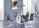 D1628 - 9 Piece Dining Room Set (Dining Table And 8 Dinning Chairs) - Silver