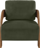 Cedra - Velvet Performance Fabric Upholstered Accent Chair - Brown Frame