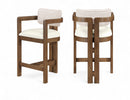 Ravina - Upholstered Counter Stool With Stained Brown Base