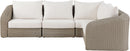 Seacrest - 123.25" Olefin Water Resistant Fabric And Wicker 4 Piece Outdoor Patio Modular Sectional
