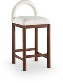 Conrad - Linen Counter Stool With Brown Legs