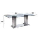 Cyrene - Dining Table - Clear Glass Top & Stainless Steel