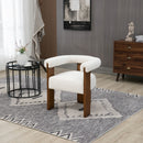Barrel - Dining Chair - Dark Brown / Cream
