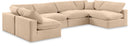 Comfy - 6 Piece Velvet Modular Armless Sectional