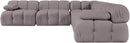 Orin - Velvet Fabric 5 Piece Modular Sectional