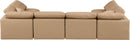 Indulge - Faux Leather 6 Piece Modular U-Shaped Sectional - Tan