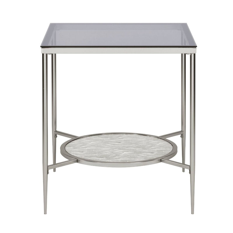 Adelrik - End Table - Glass & Chrome