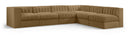 Rummi - Velvet Performance Fabric Upholstered 6 Piece Modular Sectional
