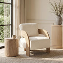 Cedra - Velvet Performance Fabric Upholstered Accent Chair - Natural Frame