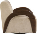 Neria - Chenille Fabric Upholstered Swivel Accent Chair - Painted Brown Base