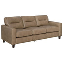 Scotland - Faux Leather Upholstered Track Arm Sofa