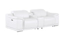 2679 - Genuine Leather Console Loveseat With Dual Power Recliners