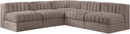 Rummi - Armless Velvet Performance Fabric Upholstered 5 Piece Modular Sectional