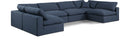 Comfy - 6 Piece Linen Modular Armless Sectional