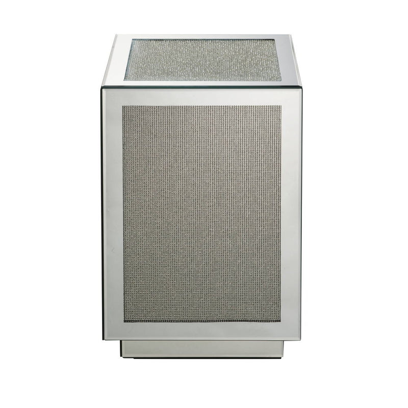 Noralie - 20" Accent Table - Mirrored, Faux Diamonds