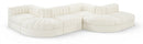 Rummi - Rounded Velvet Performance Fabric Upholstered 6 Piece Modular Sectional