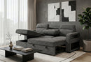 U2601 - Reversible Sofa Bed With Drop Down Table And Speaker - Dark Gray