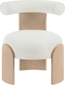 Calder - Linen Textured Fabric Upholstered Accent Chair - Painted Natural Base