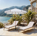 Amalfi - Aluminum Patio Umbrella - Black Base / Light Brown Pole