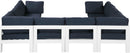 Nizuc - Outdoor Patio 8 Piece Modular Sectional With White Frame