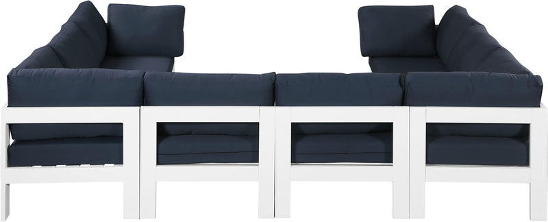 Nizuc - Outdoor Patio 8 Piece Modular Sectional With White Frame